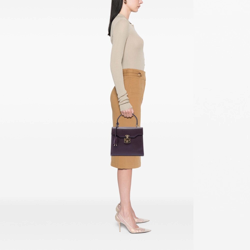 Pre-Loved Gucci Calfskin Lady Lock Satchel - Picture 7 of 7